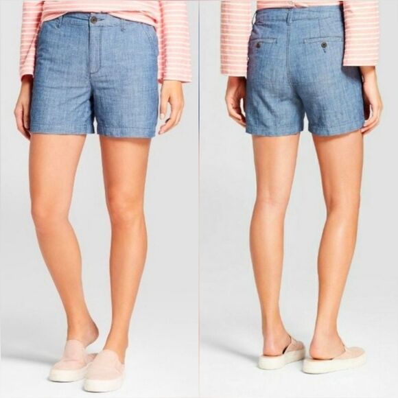 ☔️💜A New Day Chambray Shorts Size 4 - Picture 1 of 12